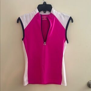 Kinona Pink and White Sleeveless Tank Top